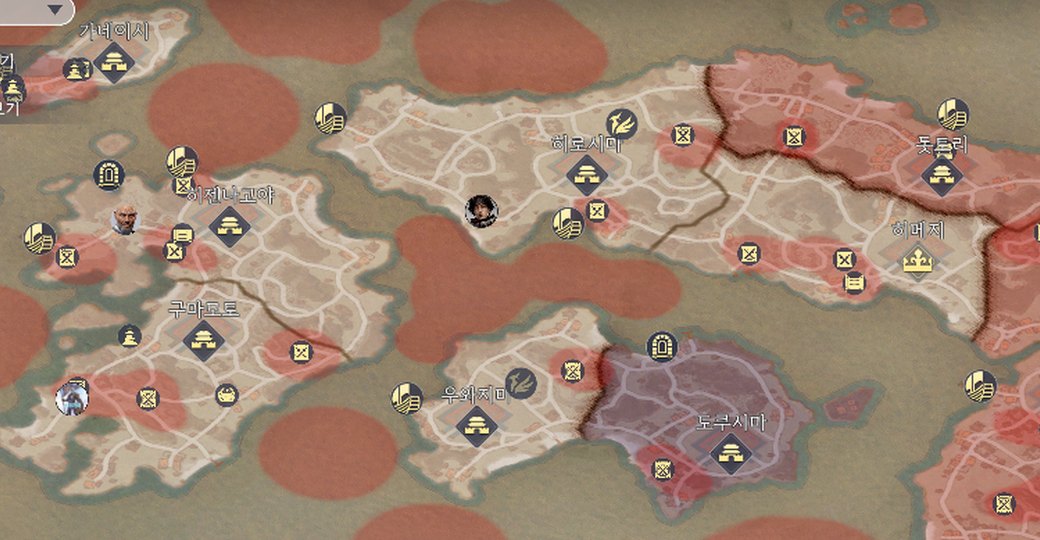 대한제국 영토 지도 — 규슈·시코쿠·혼슈 서부